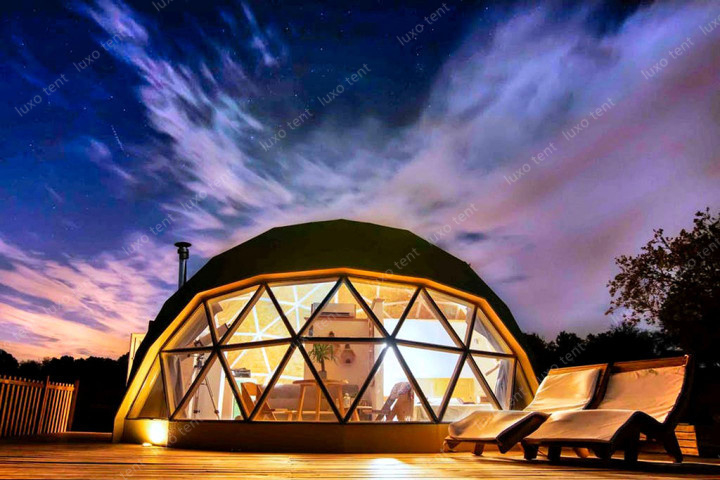 глампинг округла сферна геодетска куполаста шатор