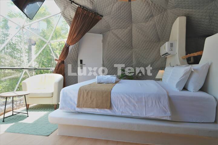 glamping geodesic dome tent