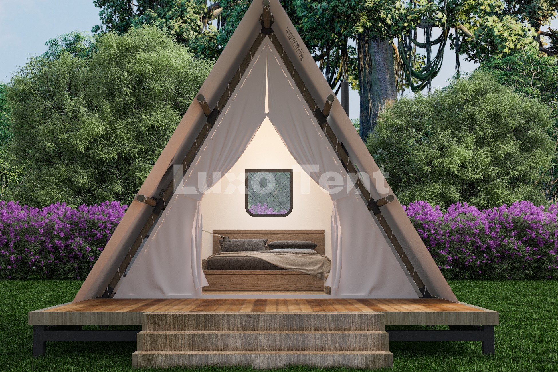 a frame canvas hotel tent house