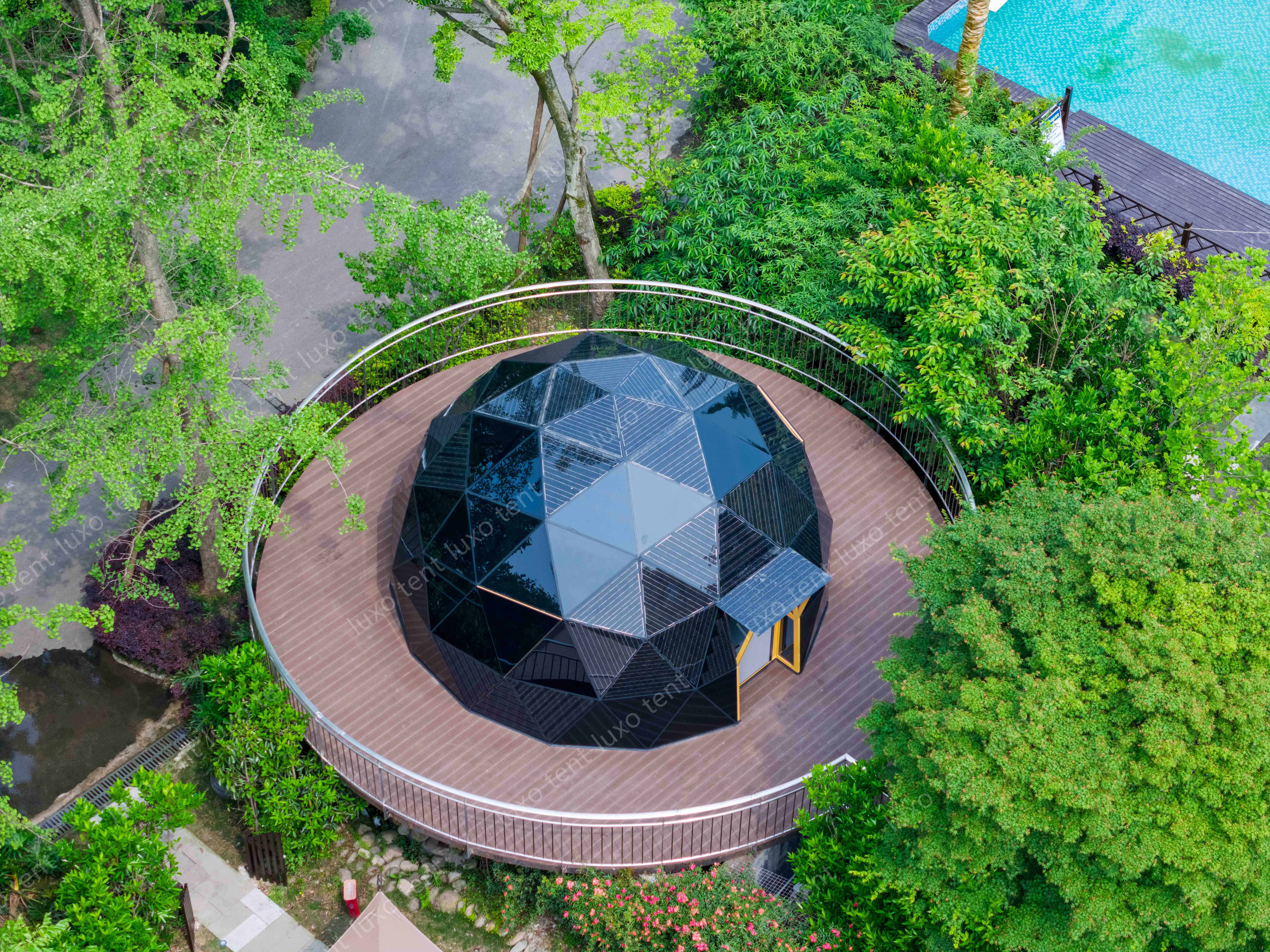 glass geodesic dome tent