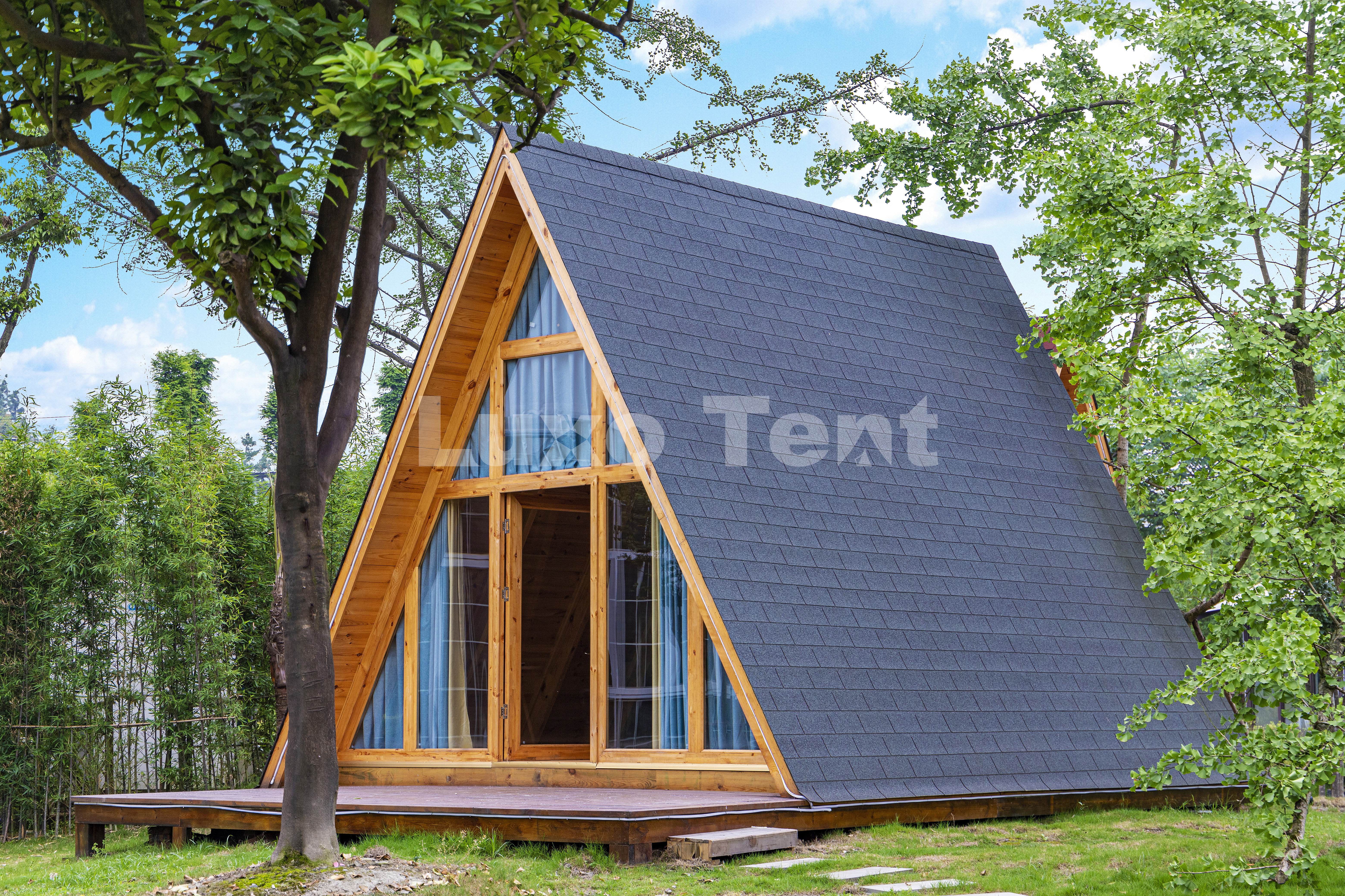 A frame wooden house